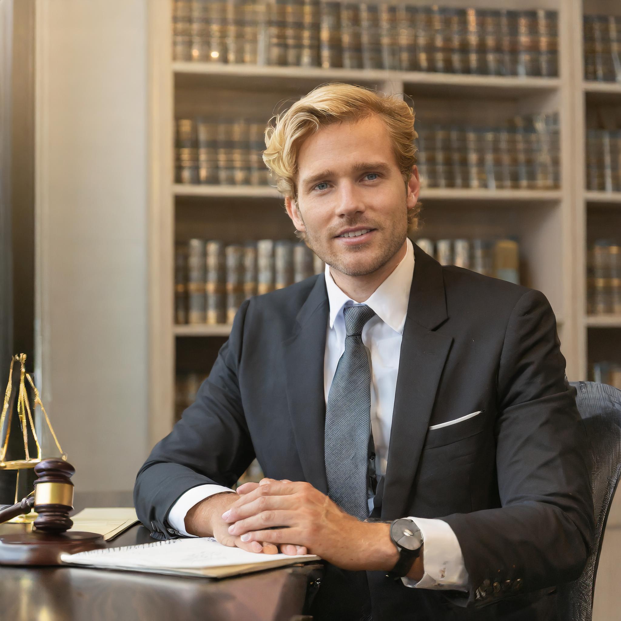 Steuerberater bei der Arbeit in einem eleganten, klassischen Büroumfeld